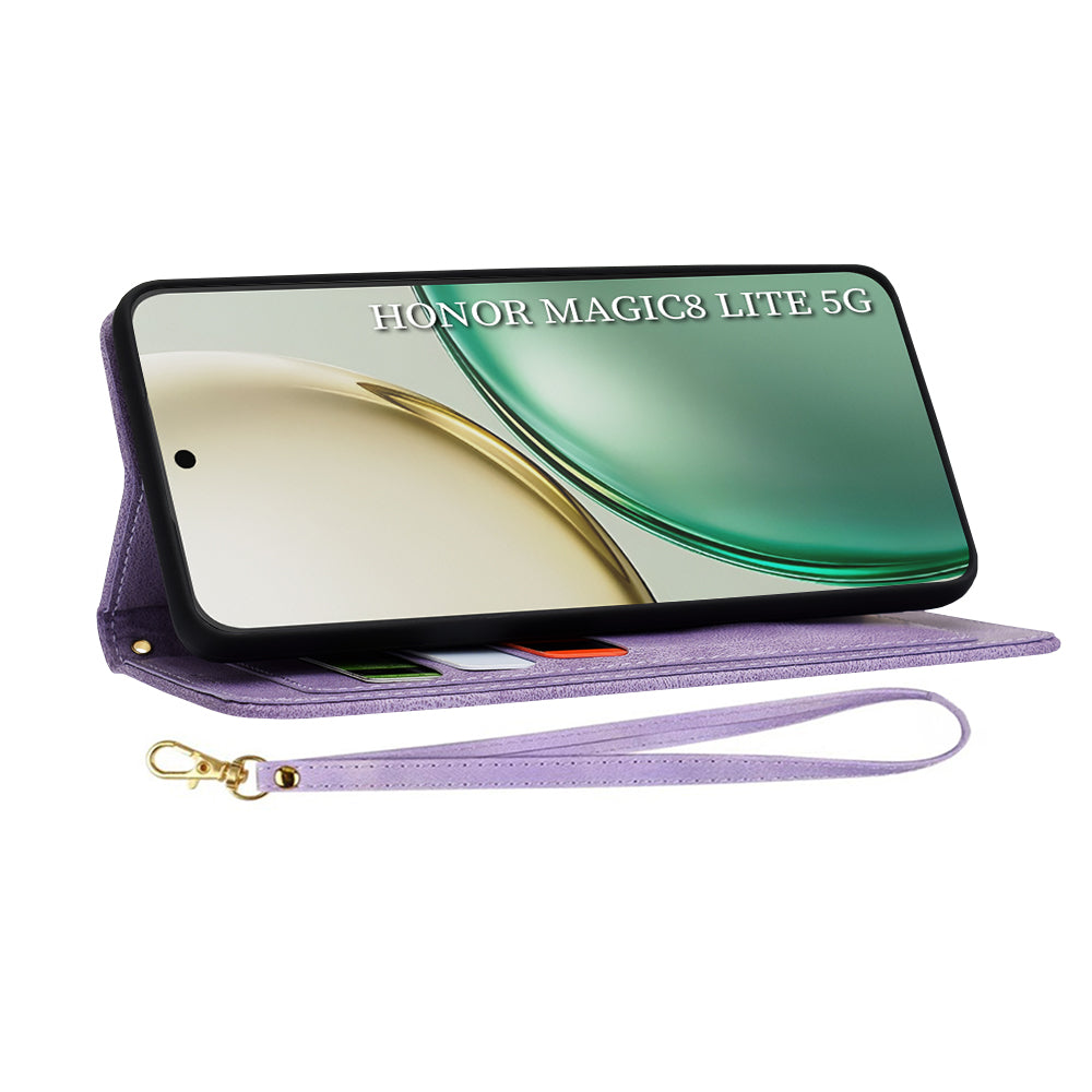 Tok Honor Magic8 Lite-hoz, Techsuit, FlipCraft, Lila