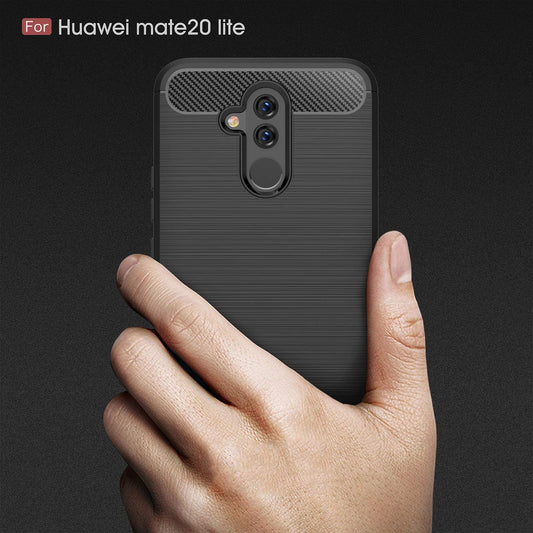 Huawei Mate 20 Lite tok, Techsuit, karbon, fekete