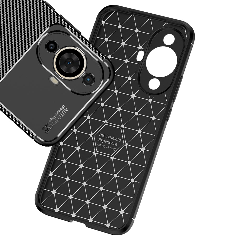 Tok Huawei nova 12s / nova 11-hez, Techsuit, CarbonFiber, Fekete
