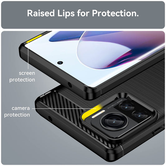 Tok a Motorola Edge 30 Ultra készülékhez, Techsuit, karbon, fekete