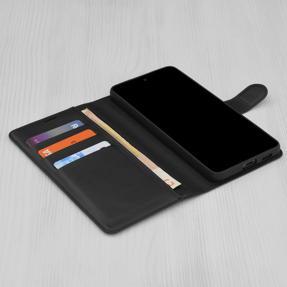 Tok Motorola Edge 70 Fusion készülékhez, Techsuit, Leather Folio, Fekete
