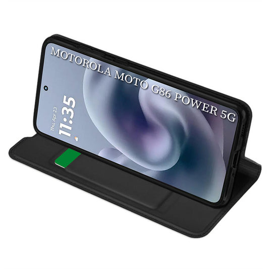 Tok Motorola Moto G86 Power készülékhez, Techsuit, Magskin Book, Fekete