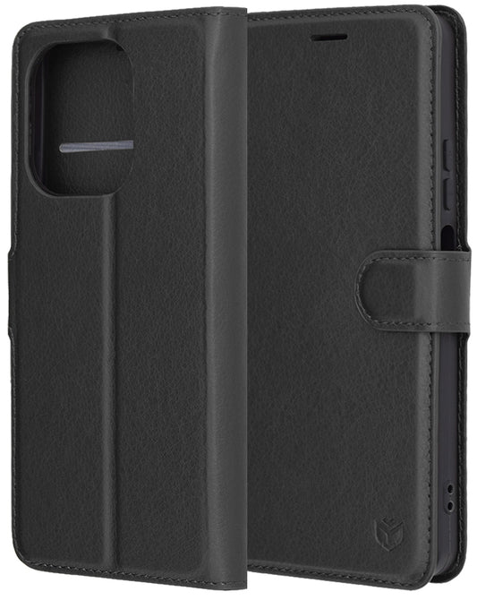 Tok Oppo A5 Pro 4G / A5 Pro készülékhez, Techsuit, bőr folio, fekete