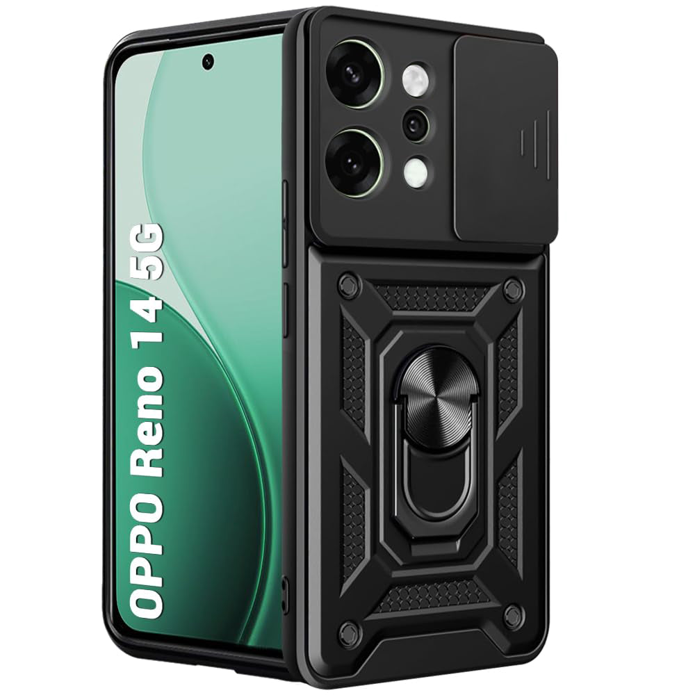 Tok Oppo Reno14-hez, Techsuit, CamShield, Fekete