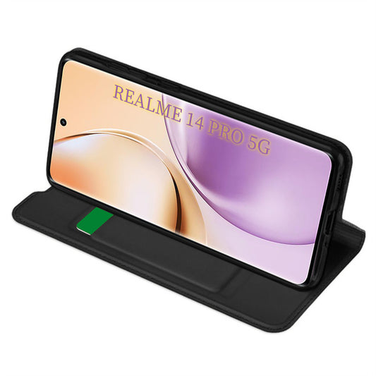 Tok Realme 14 Pro-hoz, Techsuit, Magskin Book, Fekete