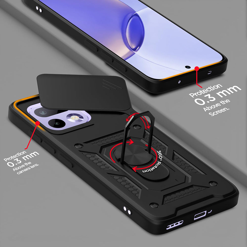 Tok a Realme 16 Pro-hoz, Techsuit, CamShield, Fekete