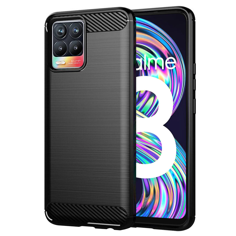 Tok Realme 8 Pro / 8-hoz, Techsuit, Karbon, Fekete
