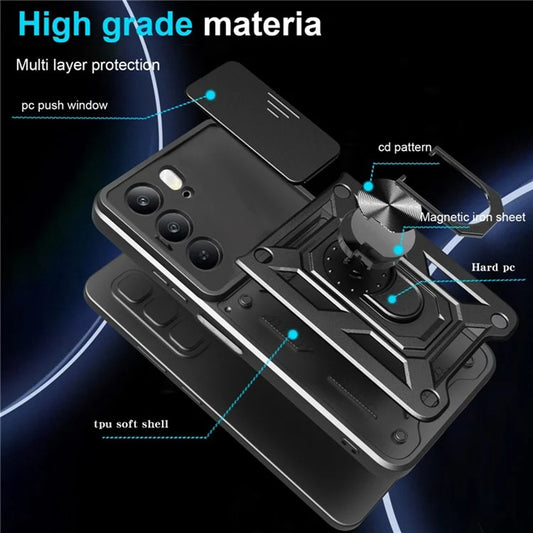Tok Realme C75 5G / 14x-hez, Techsuit, CamShield, Fekete