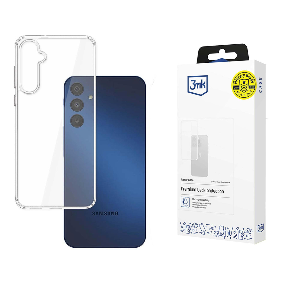 tok Samsung Galaxy A16 5G A166 / A16 4G A165, 3MK, páncélzat, átlátszó, átlátszó