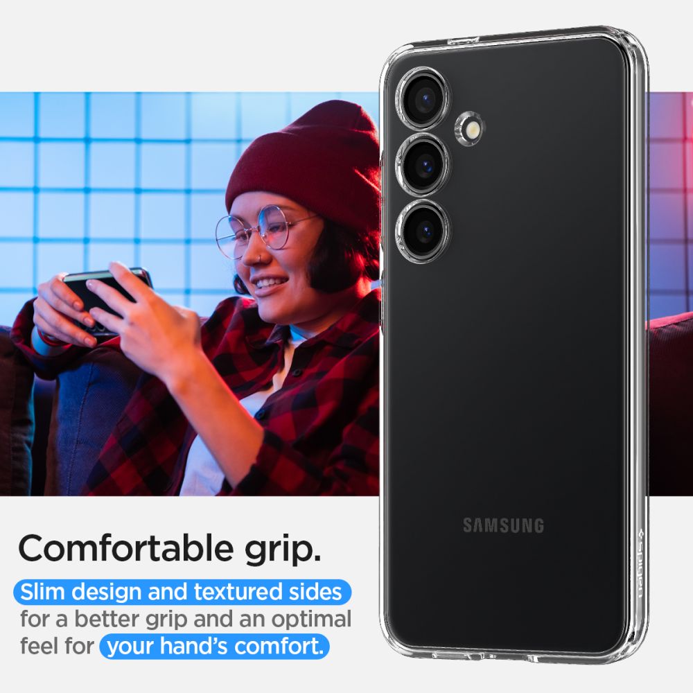 Tok Samsung Galaxy S24 S921-hez, Spigen, Liquid Crystal, Átlátszó ACS07343