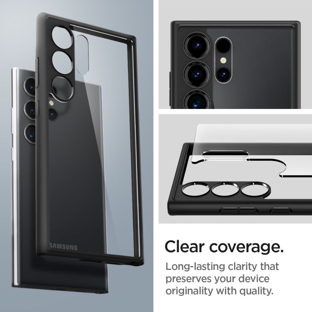 Tok Samsung Galaxy S24 Ultra S928-hoz, Spigen, Ultra Hybrid, Matt Fekete