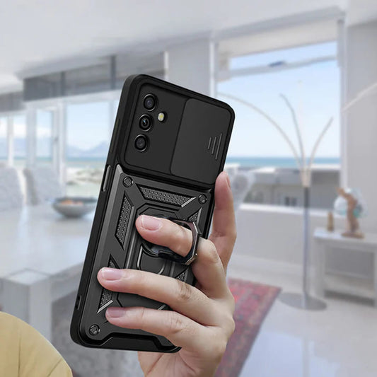 Tok Samsung Galaxy A04s A047 / A13 5G A136-hoz, Techsuit, CamShield, Fekete