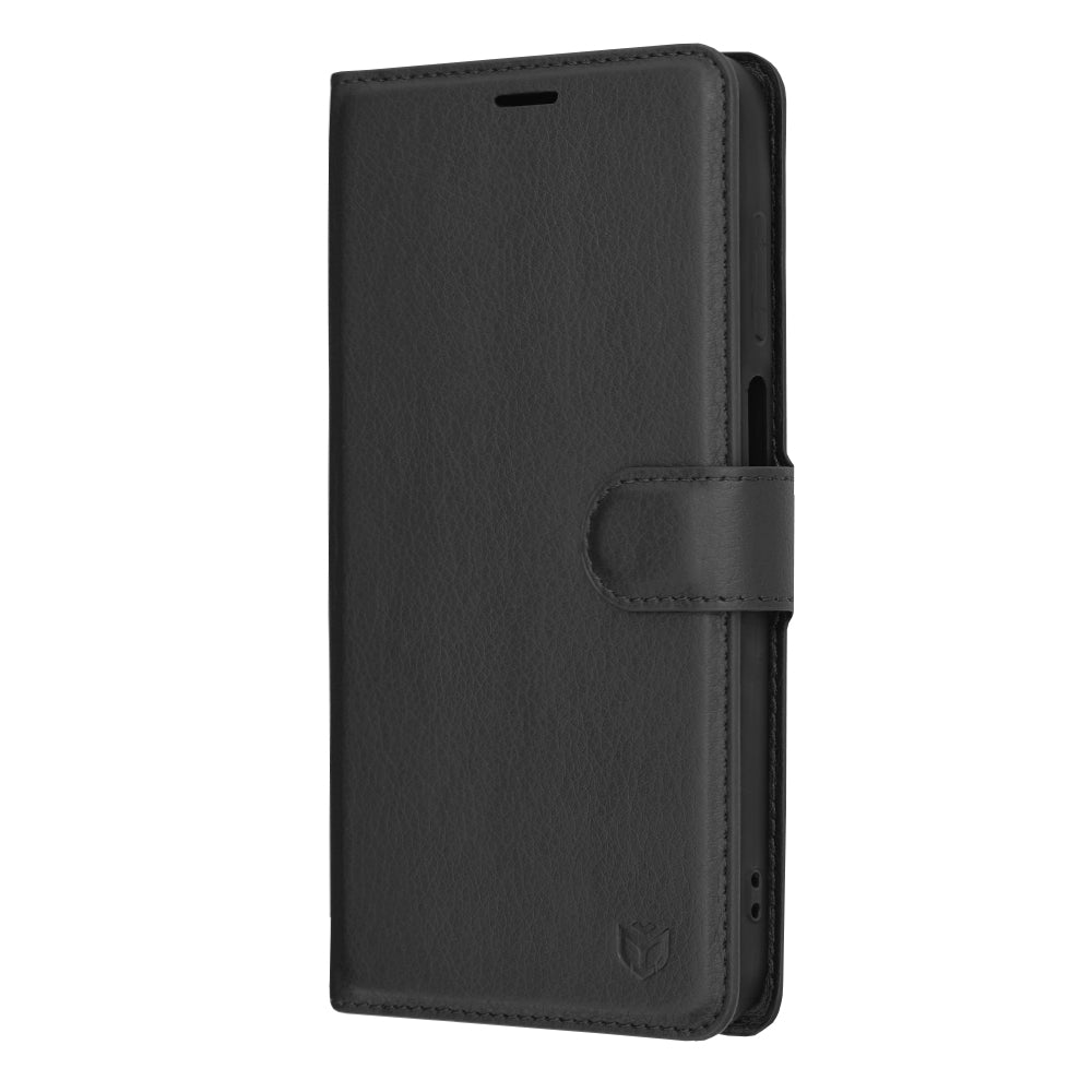 Tok Samsung Galaxy A15 5G A156 / A15 A155 készülékhez, Techsuit, bőr folio, fekete
