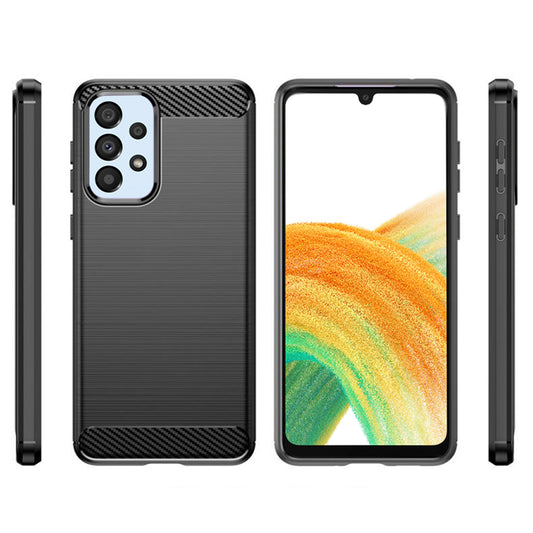Tok Samsung Galaxy A33 5G A336-hoz, Techsuit, karbon, fekete
