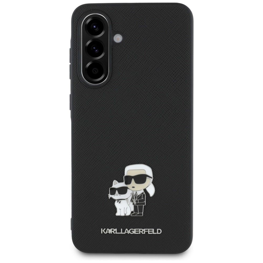 Tok Samsung Galaxy A36 A366-hoz, Karl Lagerfeld, Saffiano Karl & Choupette Metal, Fekete