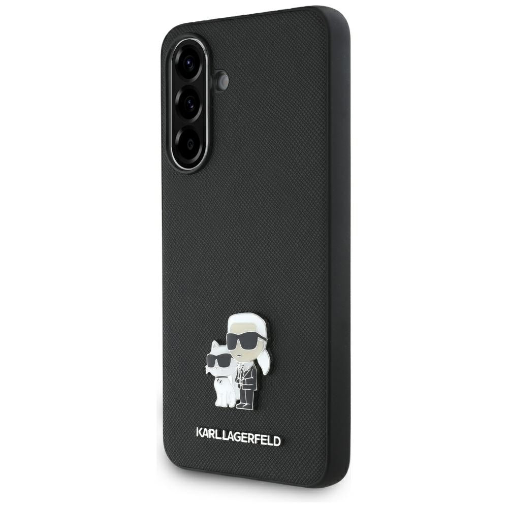 Tok Samsung Galaxy A36 A366-hoz, Karl Lagerfeld, Saffiano Karl & Choupette Metal, Fekete