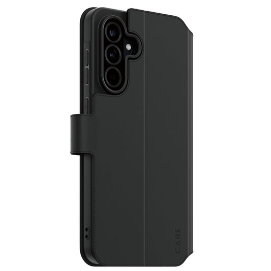 Tok Samsung Galaxy A36 A366-hoz, PanzerGlass, Care Feature Kickstand Wallet, Fekete