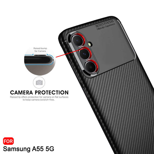 Samsung Galaxy A55 5G A556 tok, Techsuit, CarbonFiber, Fekete