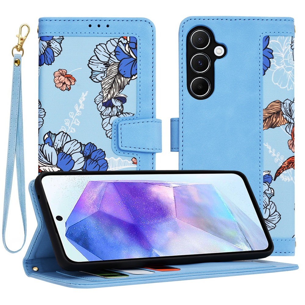 Tok Samsung Galaxy A55 5G A556-hoz, Techsuit, FlipCraft, Kék