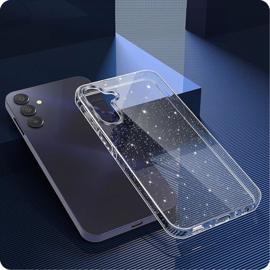 Tok Samsung Galaxy A55 5G A556-hoz, Techsuit, SparkleSkin, Átlátszó