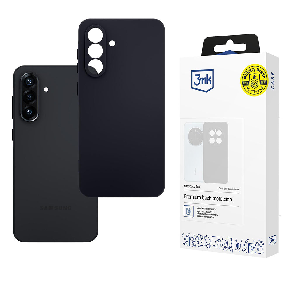 Tok Samsung Galaxy A56 A566-hoz, 3MK, Matt fekete
