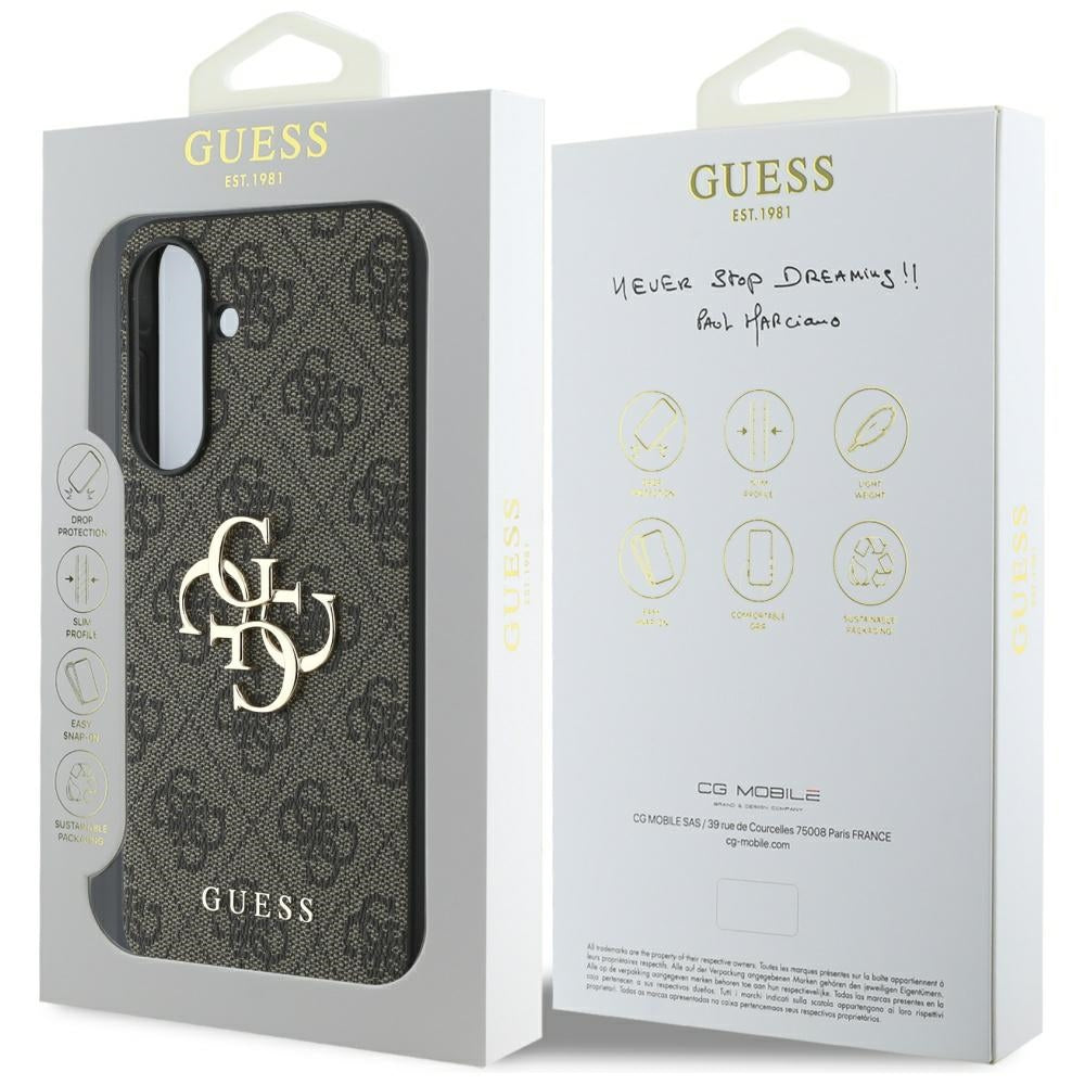 Tok Samsung Galaxy A56 A566-hoz, Guess, 4G Big Logo, barna