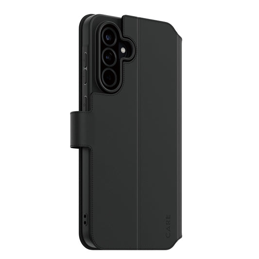 Tok Samsung Galaxy A56 A566-hoz, PanzerGlass, Care Feature Kickstand Wallet, Fekete