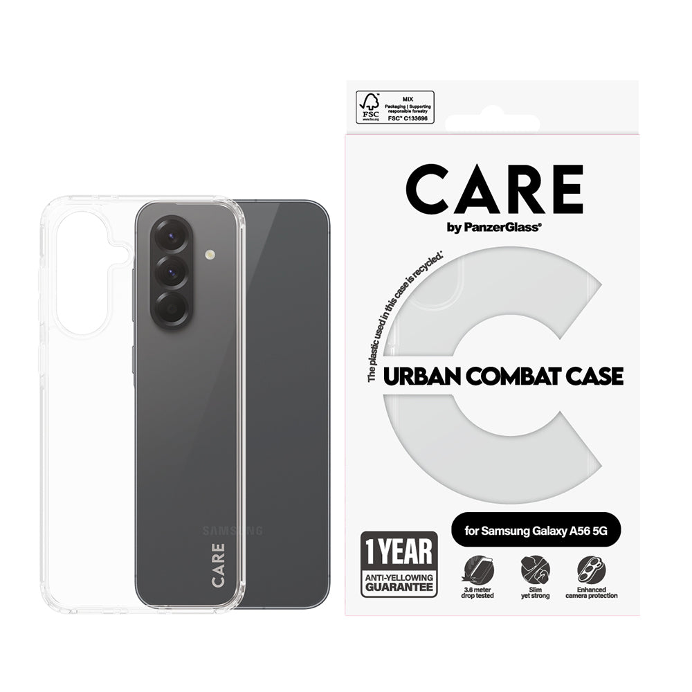 Tok Samsung Galaxy A56 A566-hoz, PanzerGlass, Care Urban Combat, Átlátszó