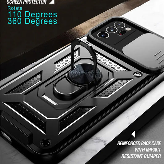 Tok Samsung Galaxy Note 20 Ultra 5G N986 / Note 20 Ultra N985 készülékhez, Techsuit, CamShield, Fekete