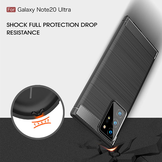 Tok Samsung Galaxy Note 20 Ultra 5G N986 / Note 20 Ultra N985 készülékhez, Techsuit, karbon, fekete