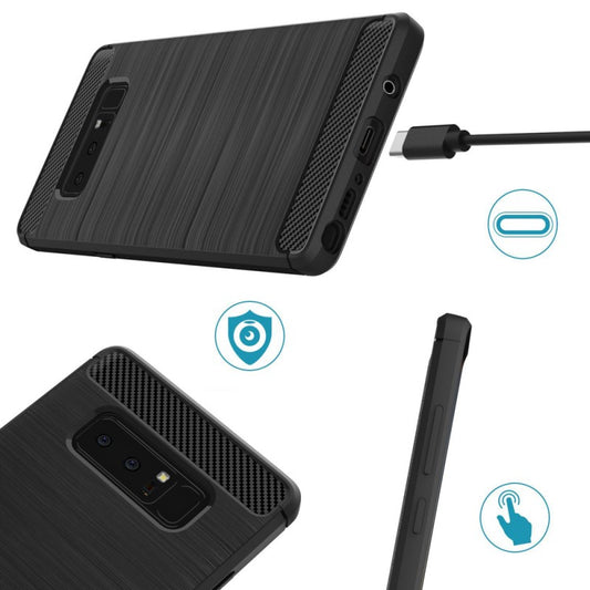 Tok Samsung Galaxy Note 8 N950-hez, Techsuit, karbon, fekete