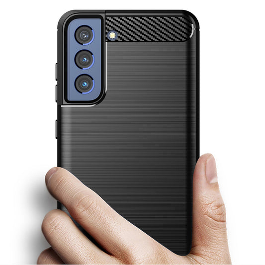 Tok Samsung Galaxy S22 5G S901-hez, Techsuit, Karbon, Fekete