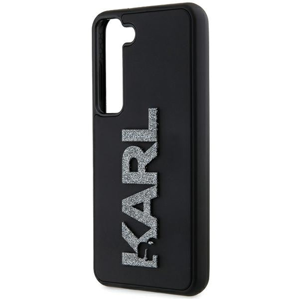 Tok Samsung Galaxy S23+ S916-hoz, Karl Lagerfeld, 3D Rubber Glitter Logo, Fekete