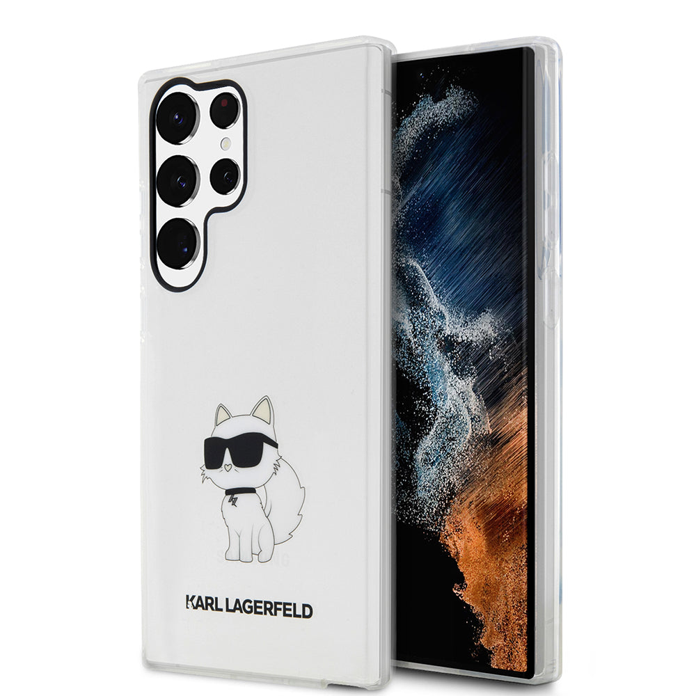 Tok Samsung Galaxy S23 Ultra S918-hoz, Karl Lagerfeld, Ikonik Choupette, Átlátszó