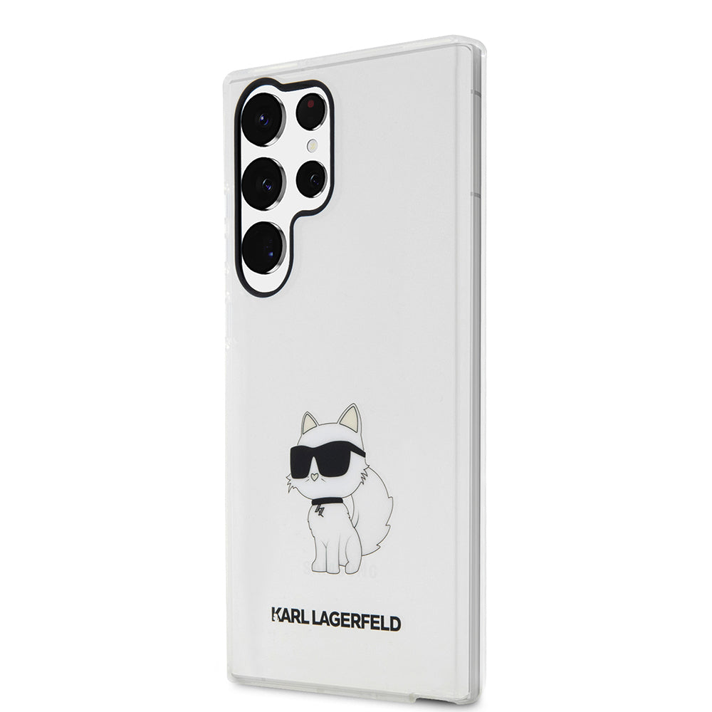Tok Samsung Galaxy S23 Ultra S918-hoz, Karl Lagerfeld, Ikonik Choupette, Átlátszó