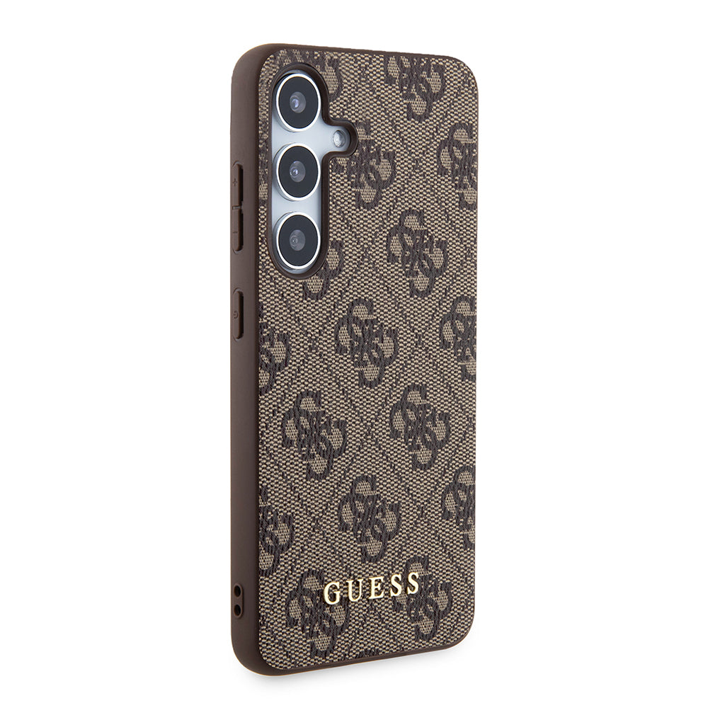 Tok Samsung Galaxy S24+ S926-hoz, Guess, 4G Metal Gold Logo, Barna