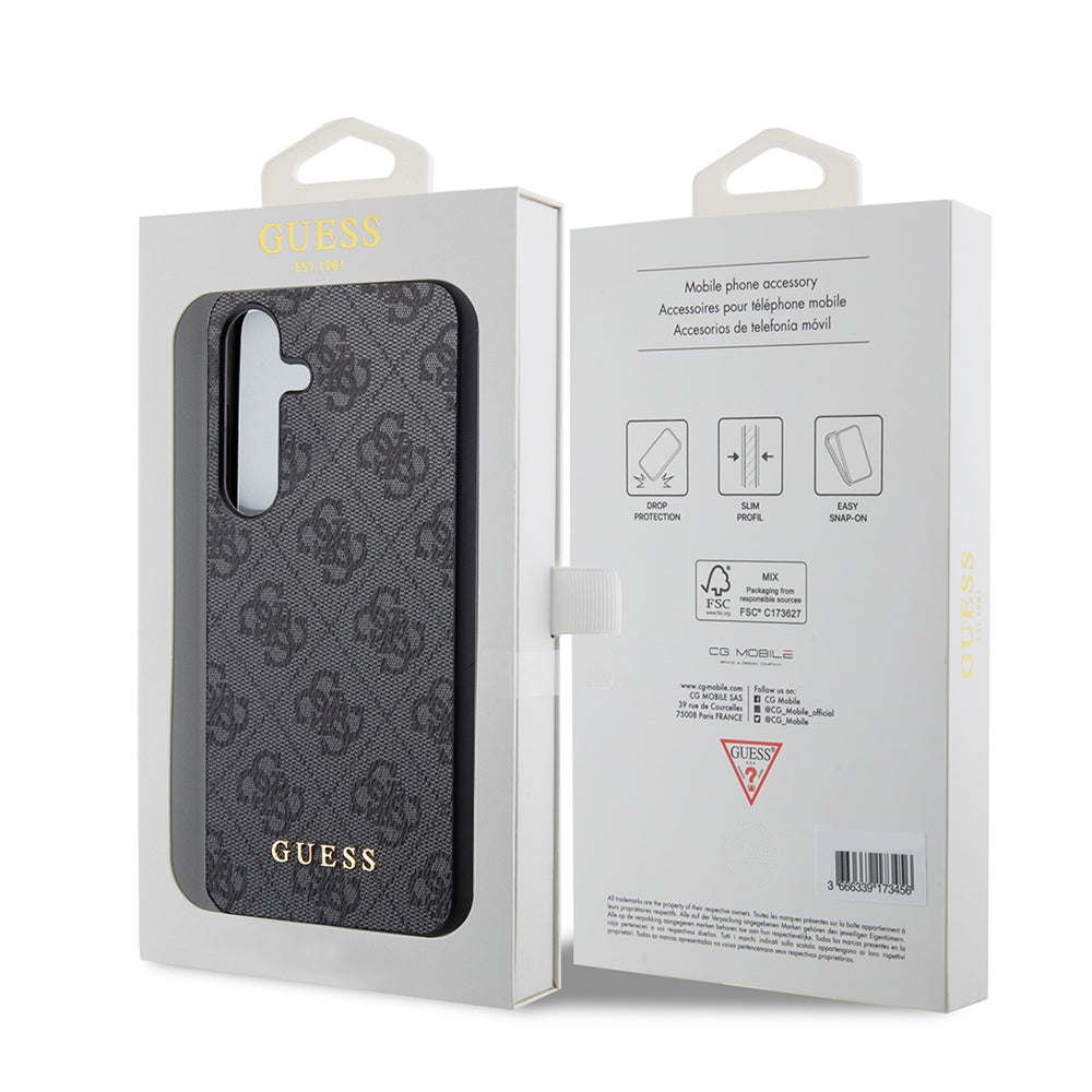 Tok Samsung Galaxy S24+ S926-hoz, Guess, 4G Metal Gold Logo, Fekete