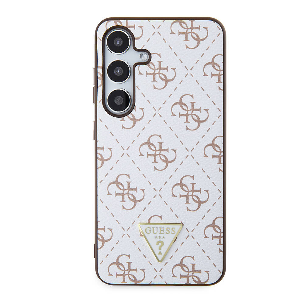 Tok Samsung Galaxy S24+ S926-hoz, Guess, 4G Triangle Logo, Fehér