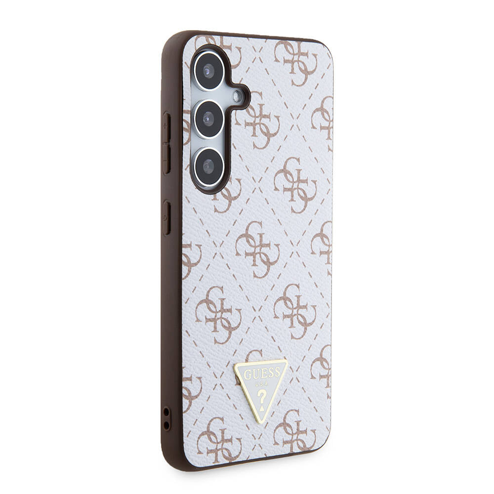 Tok Samsung Galaxy S24+ S926-hoz, Guess, 4G Triangle Logo, Fehér
