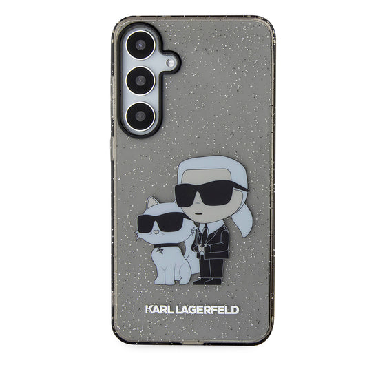 Tok Samsung Galaxy S24+ S926-hoz, Karl Lagerfeld, Glitter Karl & Choupette, Kék