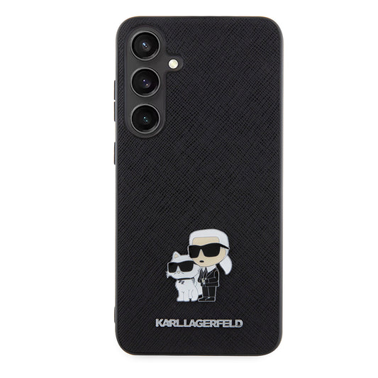Tok Samsung Galaxy S24+ S926-hoz, Karl Lagerfeld, Saffiano Karl & Choupette Metal, Fekete