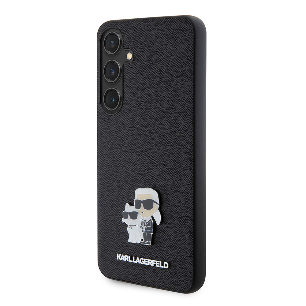 Tok Samsung Galaxy S24+ S926-hoz, Karl Lagerfeld, Saffiano Karl & Choupette Metal, Fekete