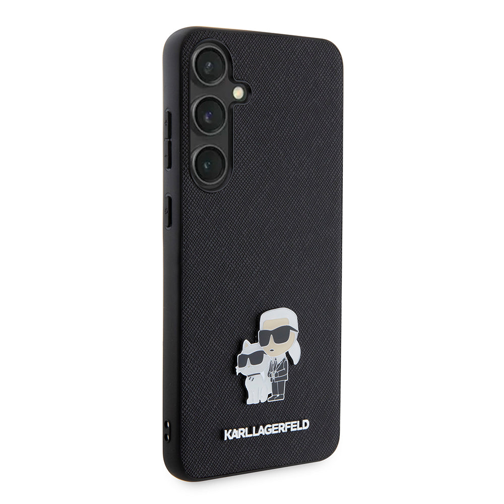 Tok Samsung Galaxy S24+ S926-hoz, Karl Lagerfeld, Saffiano Karl & Choupette Metal, Fekete