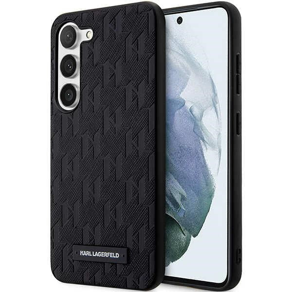 Tok Samsung Galaxy S24+ S926-hoz, Karl Lagerfeld, Saffiano Monogram Metal Logo, Fekete