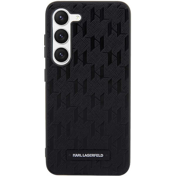 Tok Samsung Galaxy S24+ S926-hoz, Karl Lagerfeld, Saffiano Monogram Metal Logo, Fekete