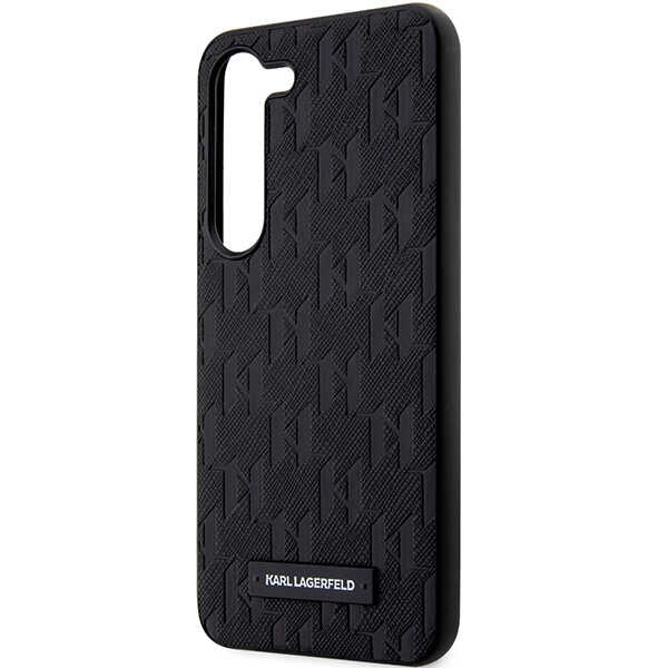 Tok Samsung Galaxy S24+ S926-hoz, Karl Lagerfeld, Saffiano Monogram Metal Logo, Fekete