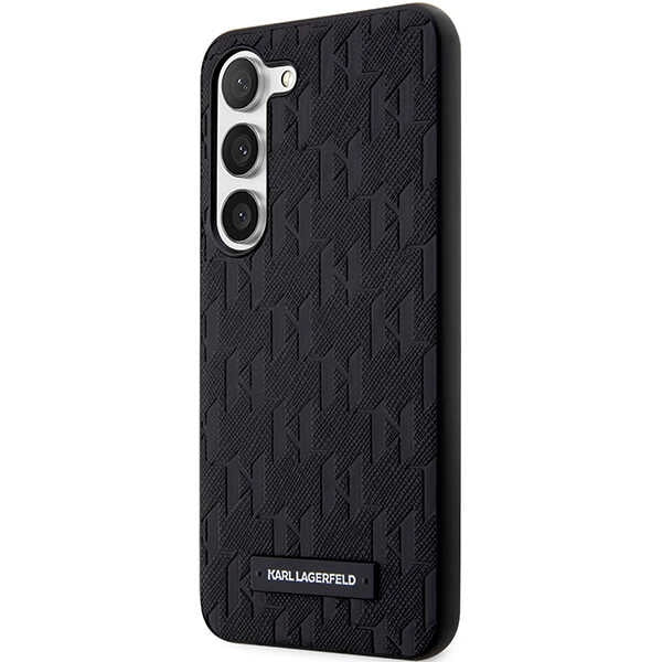 Tok Samsung Galaxy S24+ S926-hoz, Karl Lagerfeld, Saffiano Monogram Metal Logo, Fekete