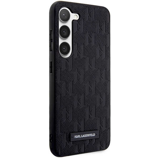 Tok Samsung Galaxy S24+ S926-hoz, Karl Lagerfeld, Saffiano Monogram Metal Logo, Fekete
