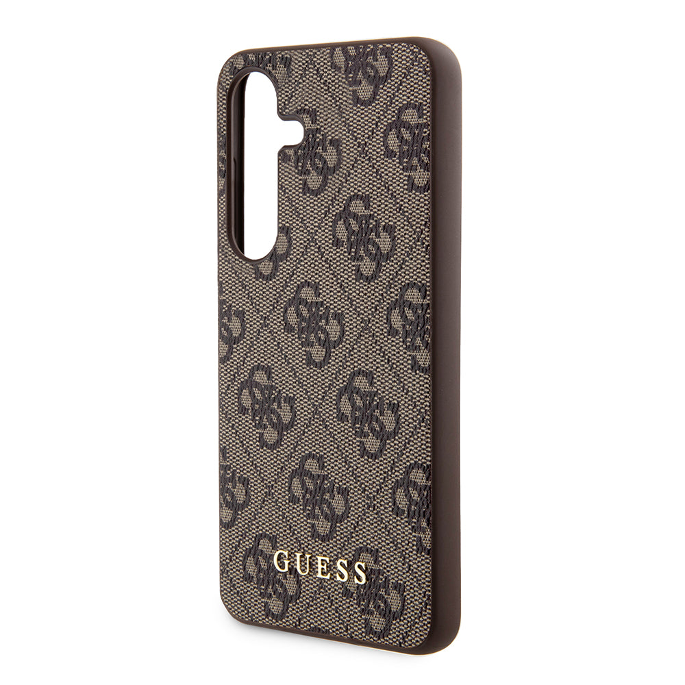 Tok Samsung Galaxy S24 S921-hez, Guess, 4G Metal Gold Logo, Barna