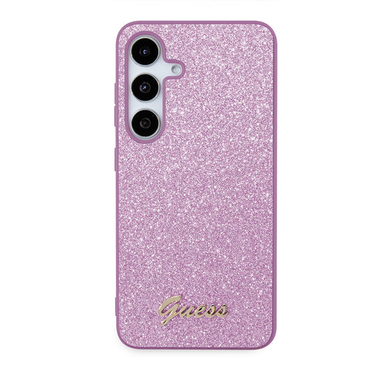 Tok Samsung Galaxy S24 S921-hez, Guess, Glitter Script, Lila